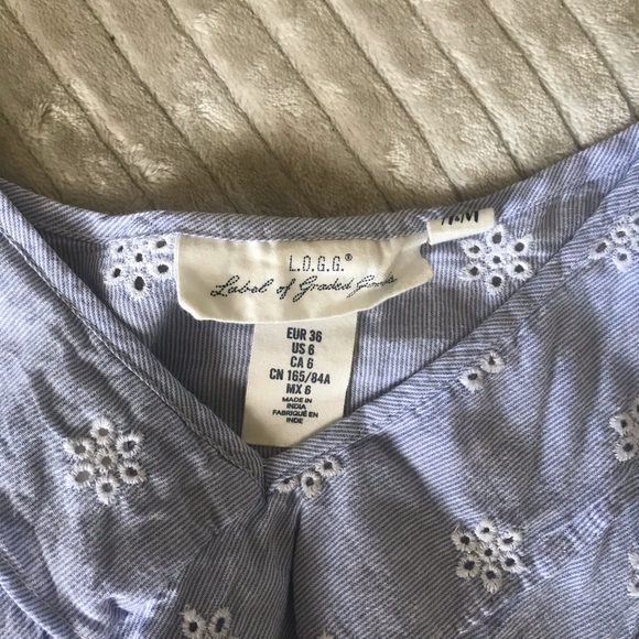 H&M Ruffle Eyelet Striped Tank Top - Picture 3 of 5